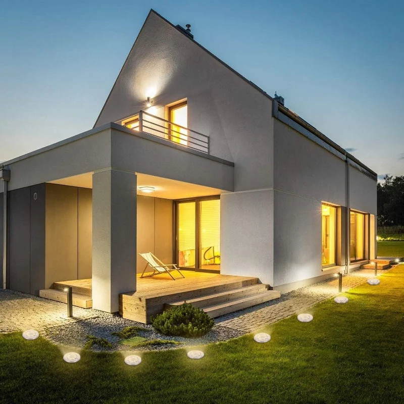 Solarlamp Tuinverlichting Set 4 Stuks LED Padverlichting Draadloos Automatisch Weerfunctie Buitenlamp Tuin | Sansoti