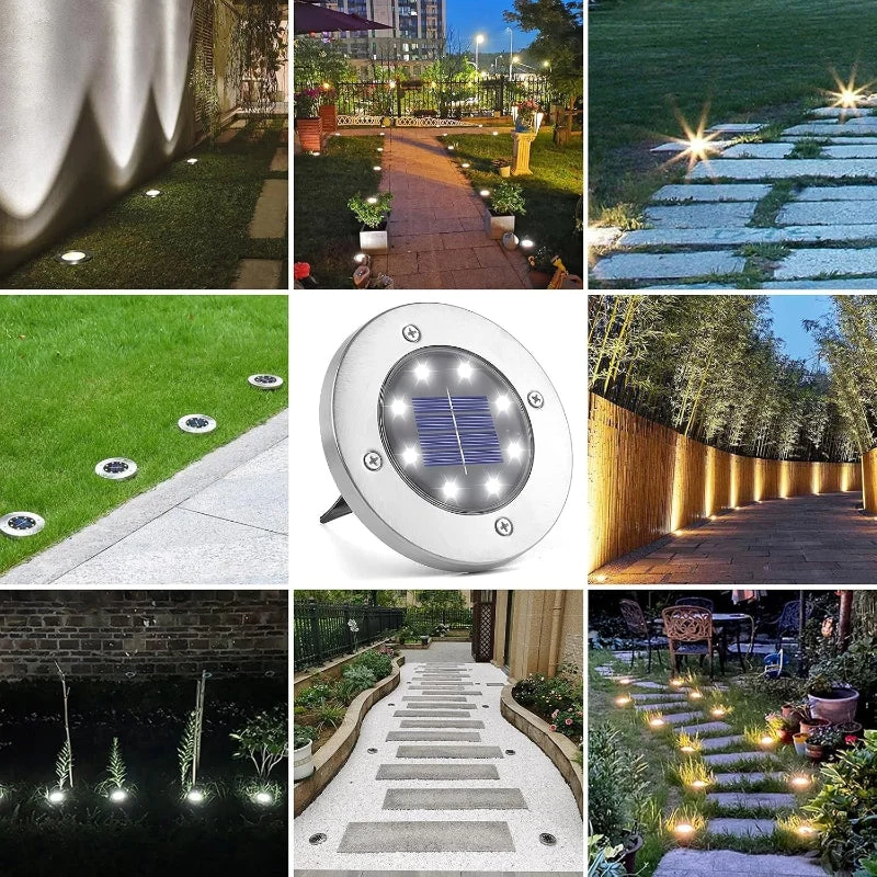 Solarlamp Tuinverlichting Set 4 Stuks LED Padverlichting Draadloos Automatisch Weerfunctie Buitenlamp Tuin | Sansoti