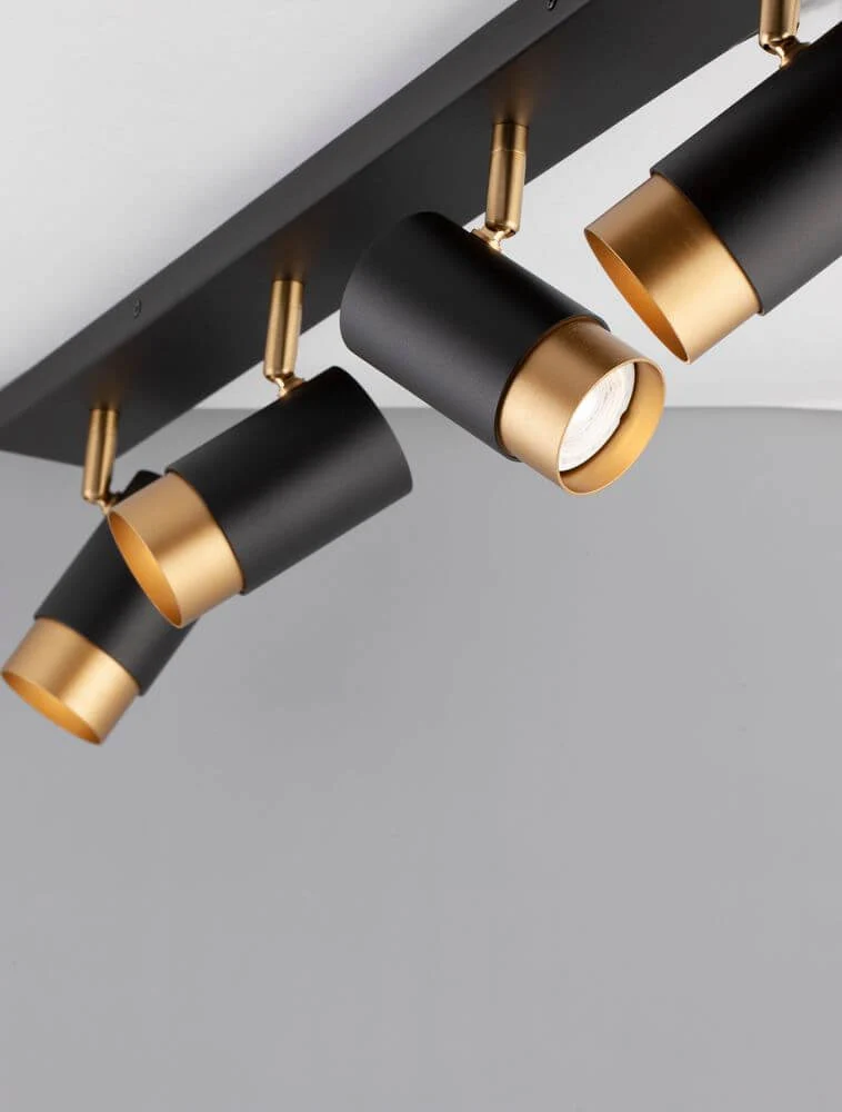 Pogno Deckenleuchte 4-flammig Schwarz, Gold