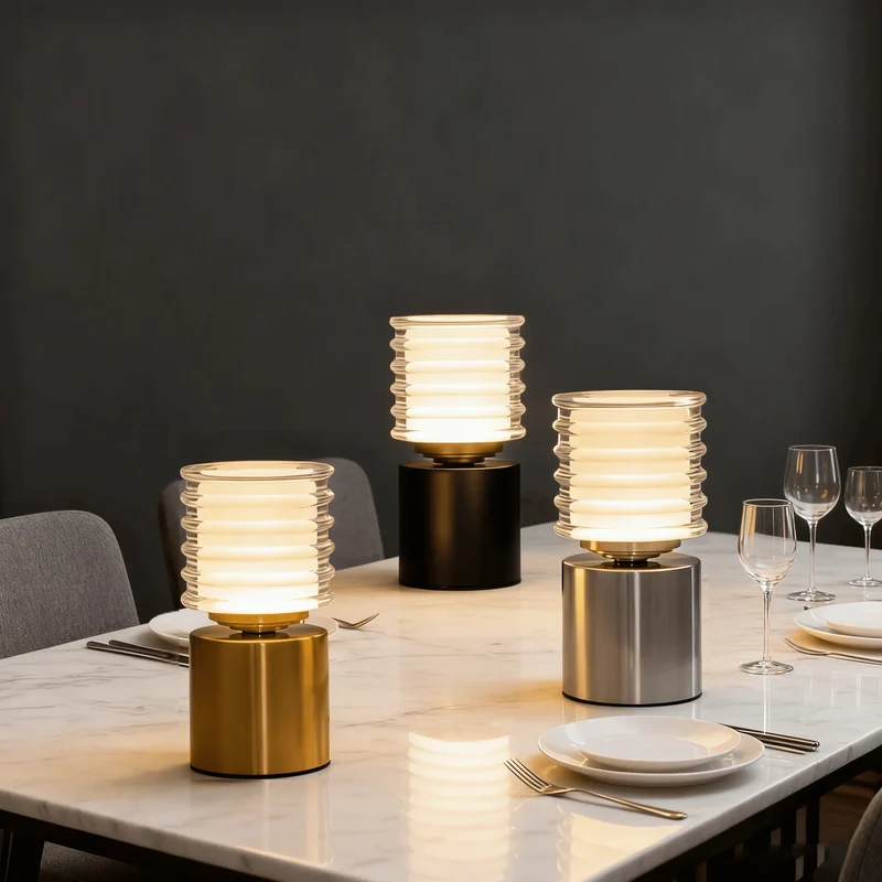 Draagbare oplaadbare LED tafellamp met aanraakbediening dimbaar instelbare kleurtemperatuur sfeerlicht | Sansoti