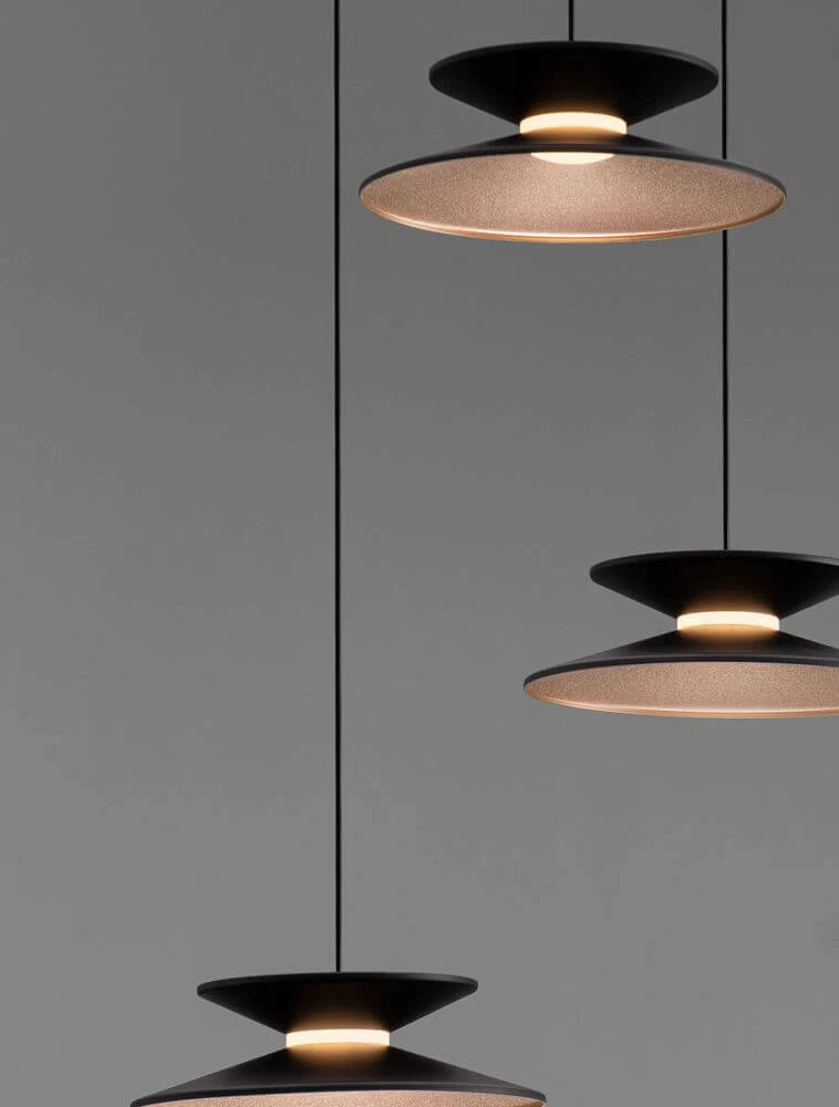 Morfi Pendelleuchte 3-flammig Ø 42cm 3000K Schwarz, Gold