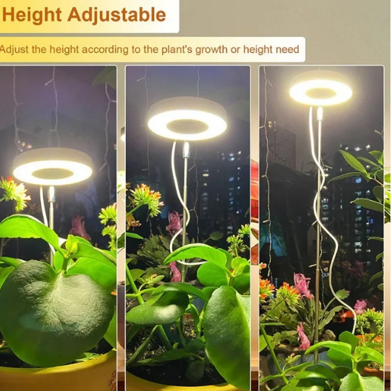Verstelbare LED Groeilamp Volledig Spectrum met Zwanenhals voor Kamerplanten Binnen 20-65cm Plantverlichting | Sansoti
