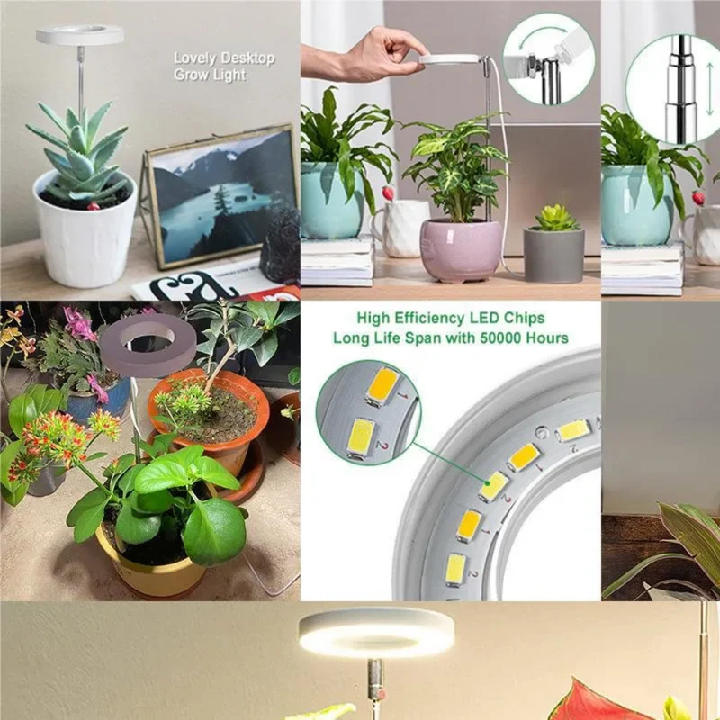 Verstelbare LED Groeilamp Volledig Spectrum met Zwanenhals voor Kamerplanten Binnen 20-65cm Plantverlichting | Sansoti