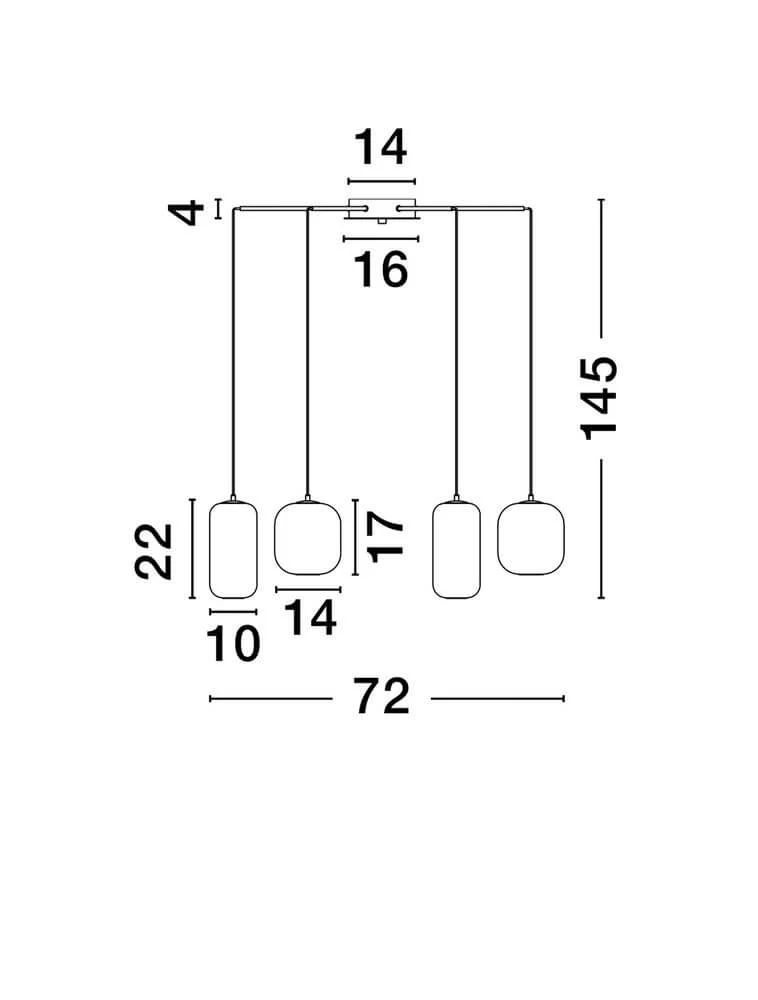 Aelia LED Pendelleuchte 6-flammig Ø 72cm Schwarz, Rauch