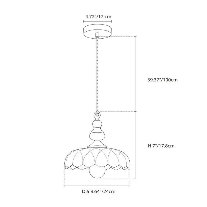 Vintage Hanglamp Glas Messing Bloemmotief Groen Zwart | Sansoti