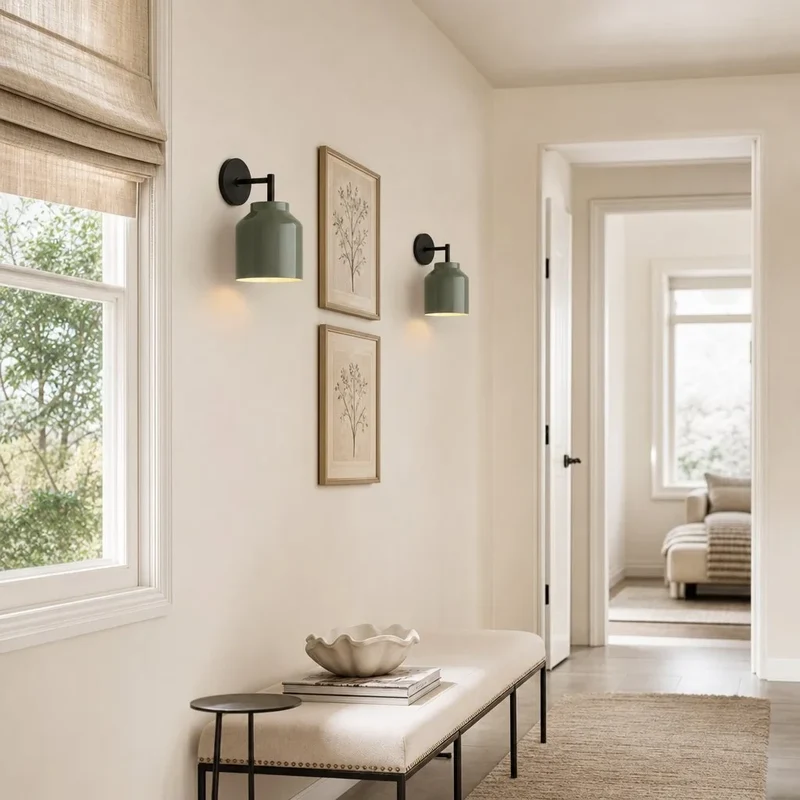 Metalen Wandlamp Minimalistisch Mat Afwerking Scandinavische Stijl Sfeerlicht voor Slaapkamer Gang Woonkamer Interieur | Sansoti