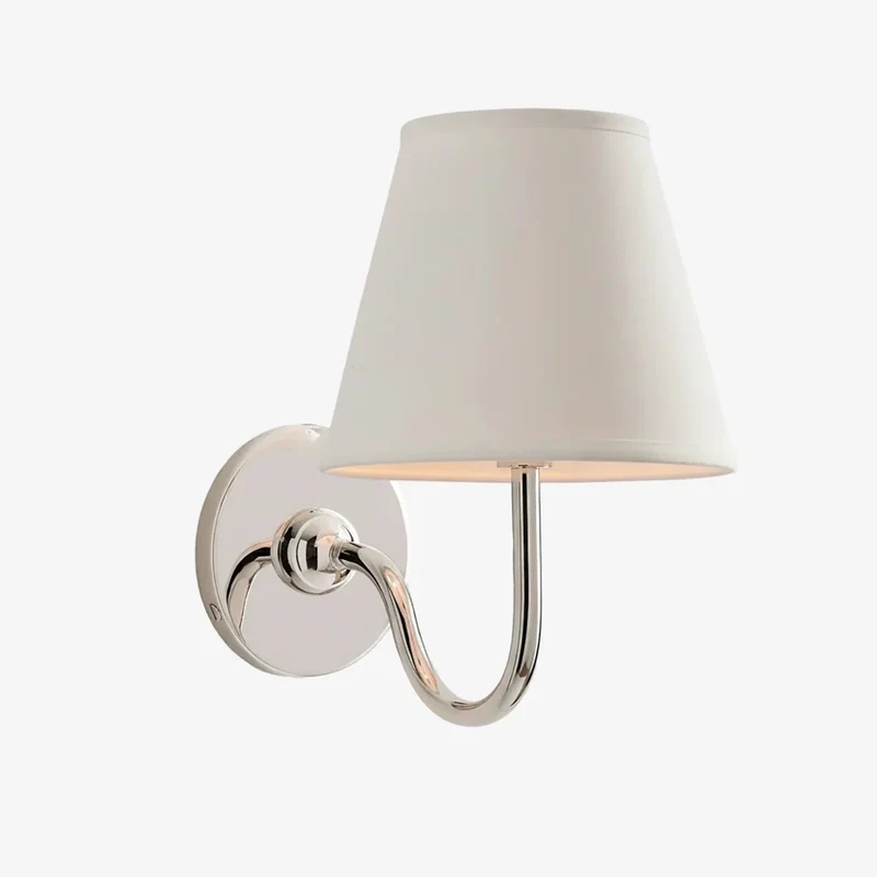 Wandlamp met Plissé Kap – Klassieke Wandverlichting Metaal & Linnen Landelijk Slaapkamer Hal Leeshoek Huis Interieur | Sansoti