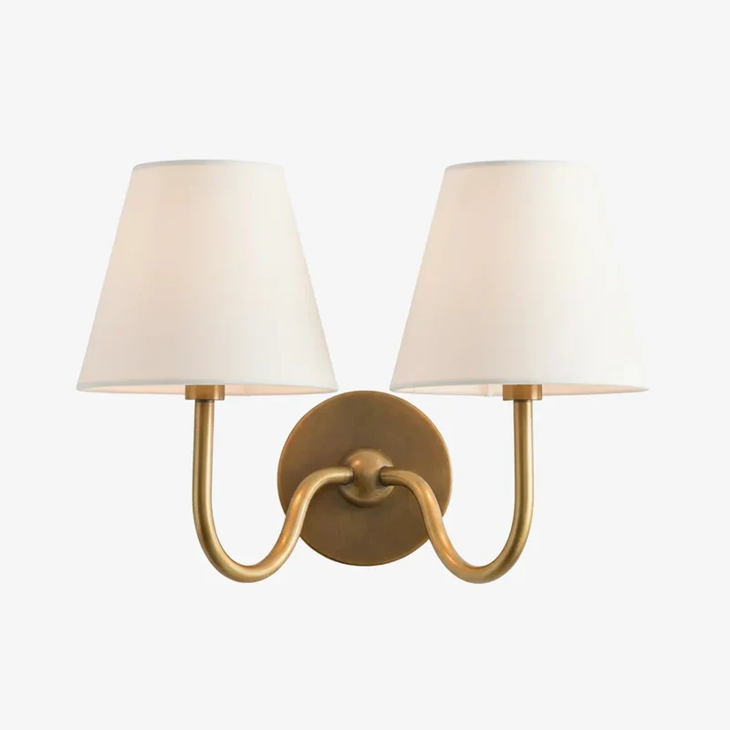 Wandlamp met Plissé Kap – Klassieke Wandverlichting Metaal & Linnen Landelijk Slaapkamer Hal Leeshoek Huis Interieur | Sansoti