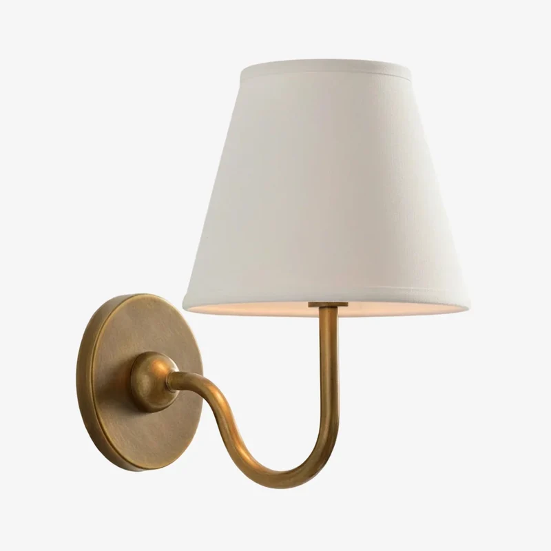 Wandlamp met Plissé Kap – Klassieke Wandverlichting Metaal & Linnen Landelijk Slaapkamer Hal Leeshoek Huis Interieur | Sansoti