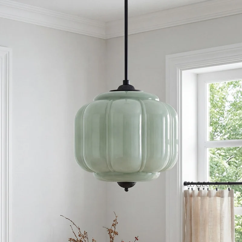 Vintage Melkglas Hanglamp met Messing Armatuur – Klassiek Retro Design voor Eetkamer, Hal & Leeshoek | Sansoti
