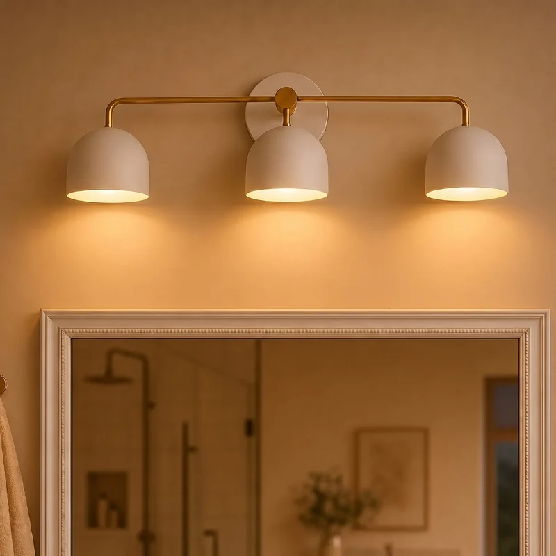 Koepelkapjes Wandlamp Modern Scandinavisch Metaal Zwart Messing 2-3 Lichtpunten Badkamer Hal Slaapkamer Sfeerverlichting | Sansoti