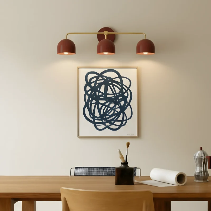 Koepelkapjes Wandlamp Modern Scandinavisch Metaal Zwart Messing 2-3 Lichtpunten Badkamer Hal Slaapkamer Sfeerverlichting | Sansoti