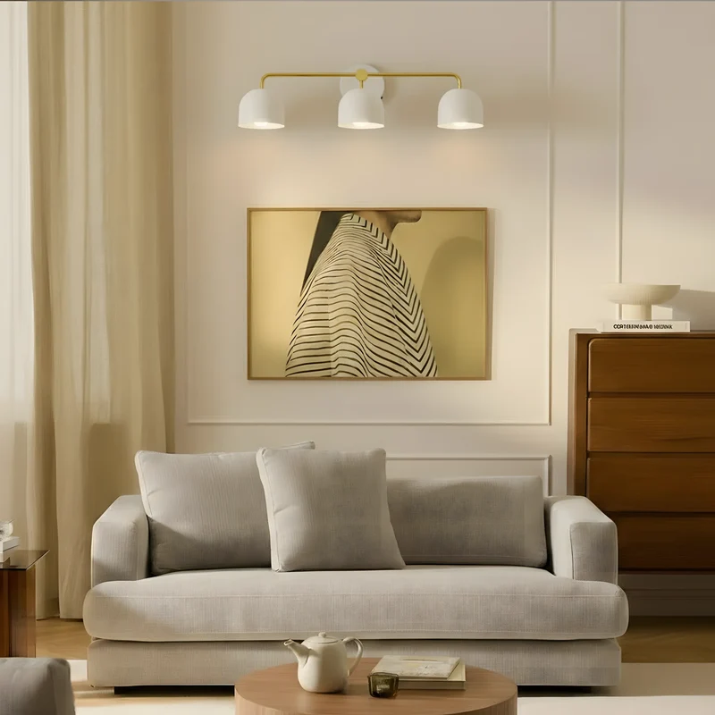 Koepelkapjes Wandlamp Modern Scandinavisch Metaal Zwart Messing 2-3 Lichtpunten Badkamer Hal Slaapkamer Sfeerverlichting | Sansoti