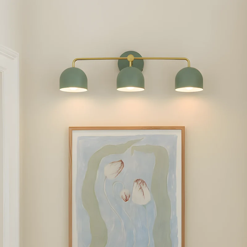 Koepelkapjes Wandlamp Modern Scandinavisch Metaal Zwart Messing 2-3 Lichtpunten Badkamer Hal Slaapkamer Sfeerverlichting | Sansoti