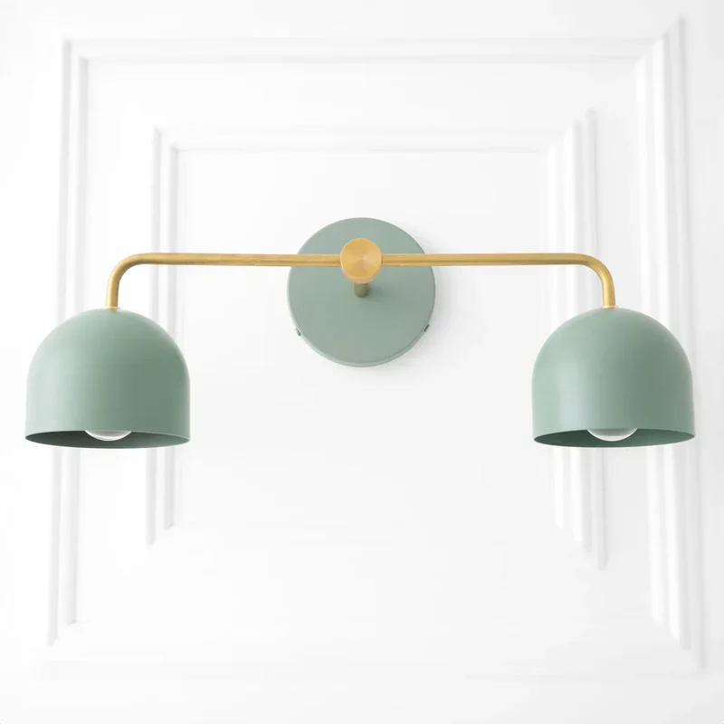 Koepelkapjes Wandlamp Modern Scandinavisch Metaal Zwart Messing 2-3 Lichtpunten Badkamer Hal Slaapkamer Sfeerverlichting | Sansoti