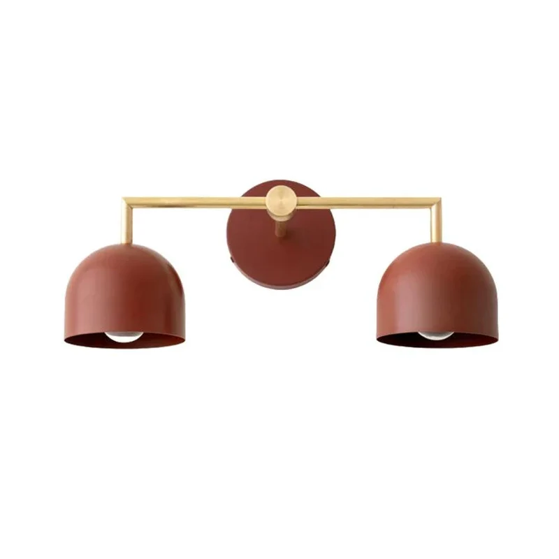 Koepelkapjes Wandlamp Modern Scandinavisch Metaal Zwart Messing 2-3 Lichtpunten Badkamer Hal Slaapkamer Sfeerverlichting | Sansoti