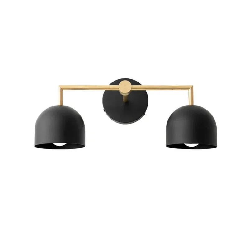 Koepelkapjes Wandlamp Modern Scandinavisch Metaal Zwart Messing 2-3 Lichtpunten Badkamer Hal Slaapkamer Sfeerverlichting | Sansoti