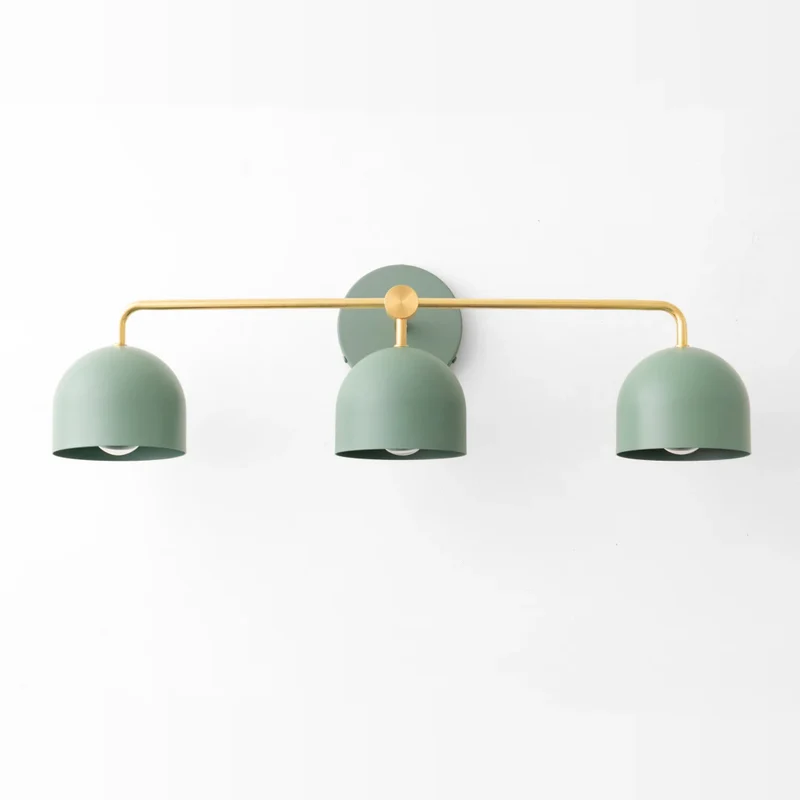 Koepelkapjes Wandlamp Modern Scandinavisch Metaal Zwart Messing 2-3 Lichtpunten Badkamer Hal Slaapkamer Sfeerverlichting | Sansoti