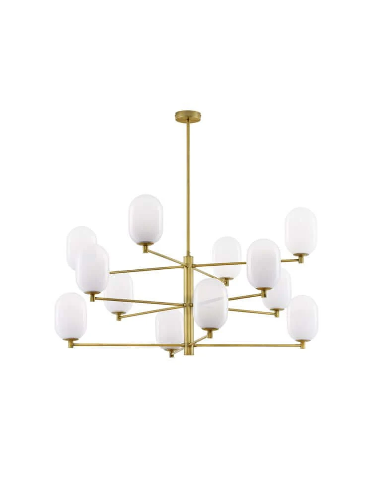 Balor Pendelleuchte 12-flammig Gold, Weiß