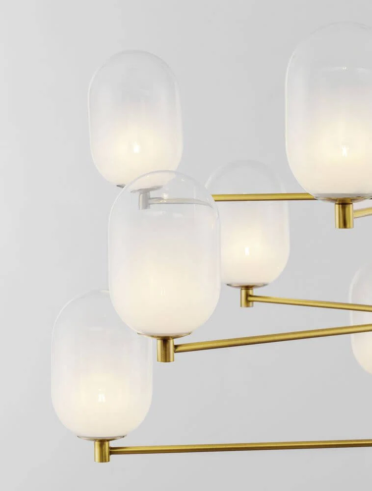 Balor Pendelleuchte 12-flammig Gold, Weiß