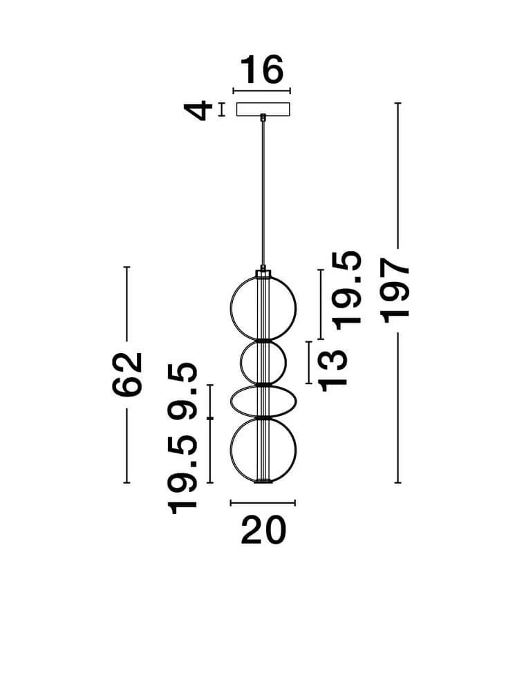 Bally LED Pendelleuchte Ø 20cm 4-flammig