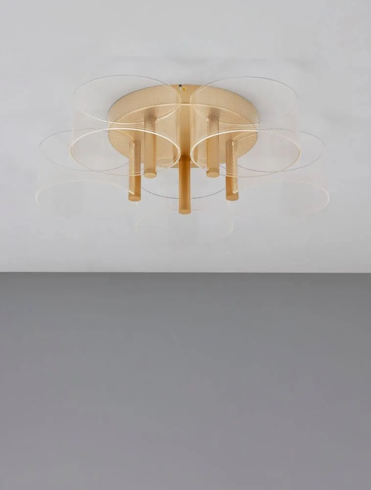 Gatlin LED Deckenleuchte 5-flammig Ø 56cm 3000K Messing-Gold