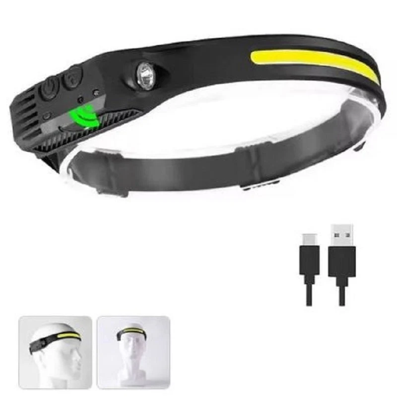 Oplaadbare Hoofdlamp met Bewegingssensor 2-Pack IPX4 Waterdicht 5 Lichtmodi Handsfree LED Camping Hardlopen | Sansoti