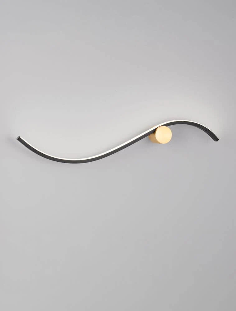 Kima LED Wandleuchte Geschwungen 3000K Schwarz, Gold