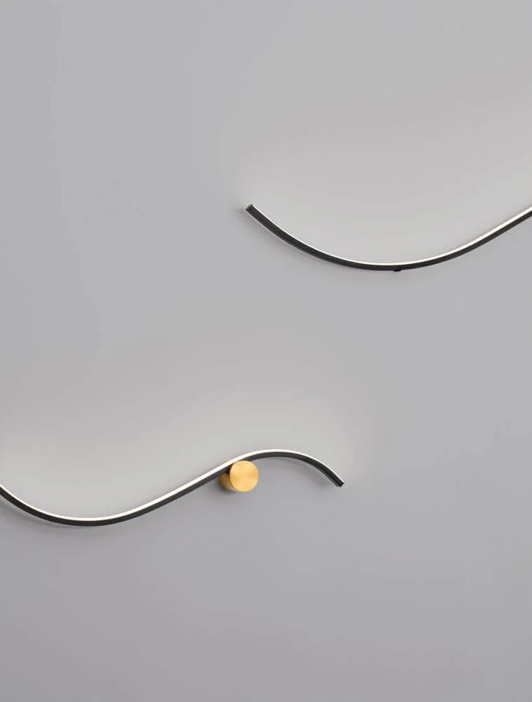 Kima LED Wandleuchte Geschwungen 3000K Schwarz, Gold