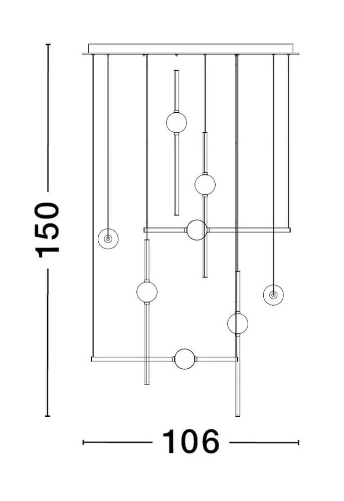 Acrobat LED Pendelleuchte 16-flammig 3000K Schwarz