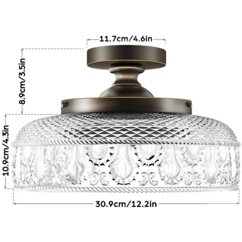 Moderne Plafondlamp met Getextureerde Glazen Schijf – Goud, Zwart & Groen – Ø30cm Designverlichting voor Woonkamer, Slaapkamer, Gang | Sansoti