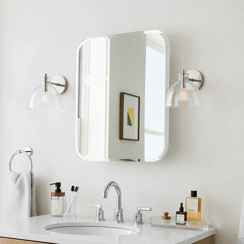 Wandlamp Gerecycled Glas Antique Brass – Minimalistische Wandverlichting voor Badkamer, Gang, Hal & Slaapkamer | Sansoti