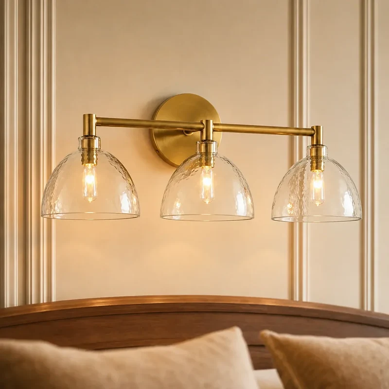 Wandlamp Gerecycled Glas Antique Brass – Minimalistische Wandverlichting voor Badkamer, Gang, Hal & Slaapkamer | Sansoti