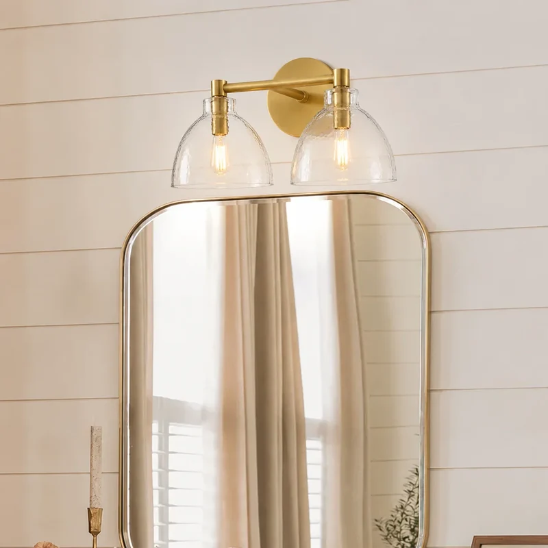 Wandlamp Gerecycled Glas Antique Brass – Minimalistische Wandverlichting voor Badkamer, Gang, Hal & Slaapkamer | Sansoti