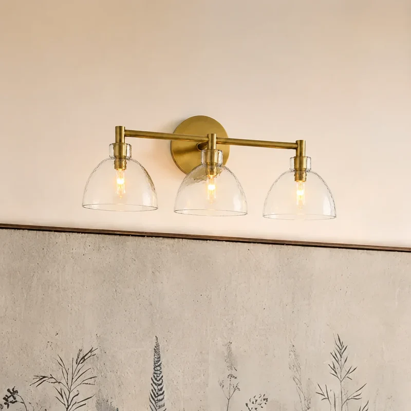 Wandlamp Gerecycled Glas Antique Brass – Minimalistische Wandverlichting voor Badkamer, Gang, Hal & Slaapkamer | Sansoti