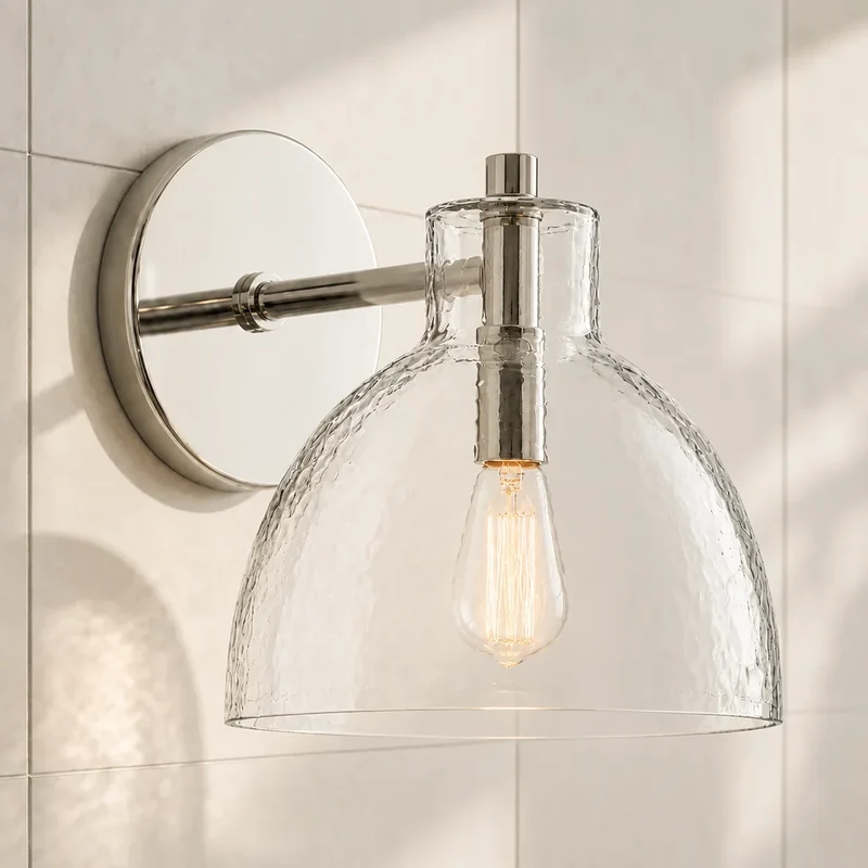 Wandlamp Gerecycled Glas Antique Brass – Minimalistische Wandverlichting voor Badkamer, Gang, Hal & Slaapkamer | Sansoti
