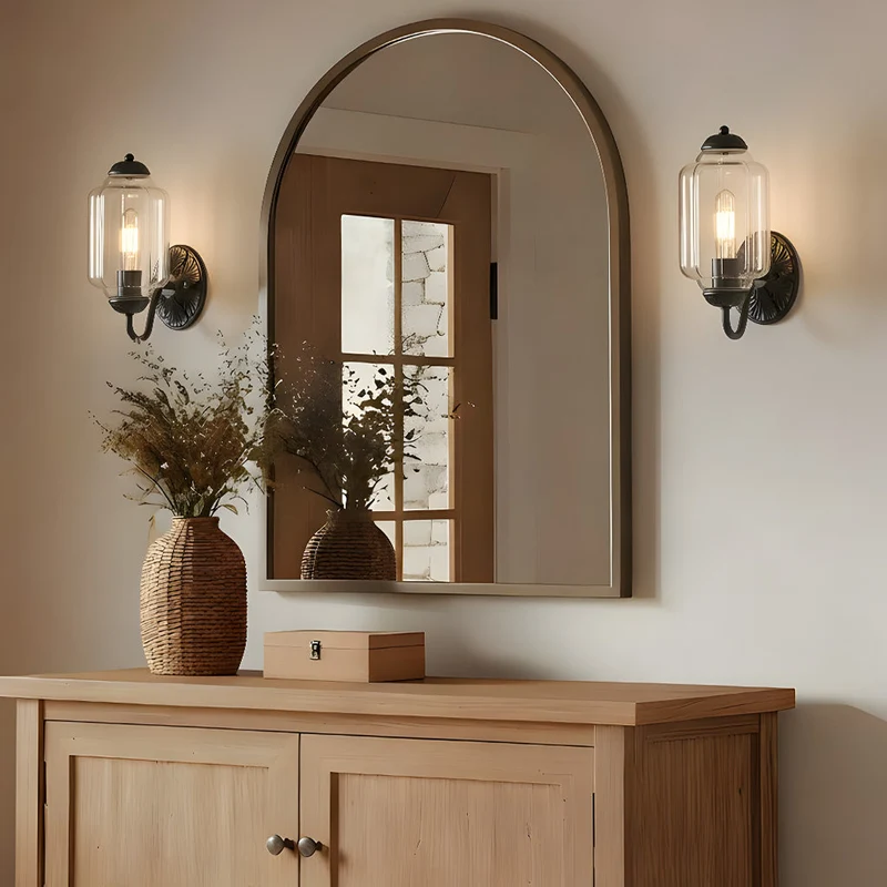 Vintage Wandlamp met Melkglas en Geolied Messing – Klassieke Retro Verlichting voor Hal, Slaapkamer, Woonkamer | Sansoti