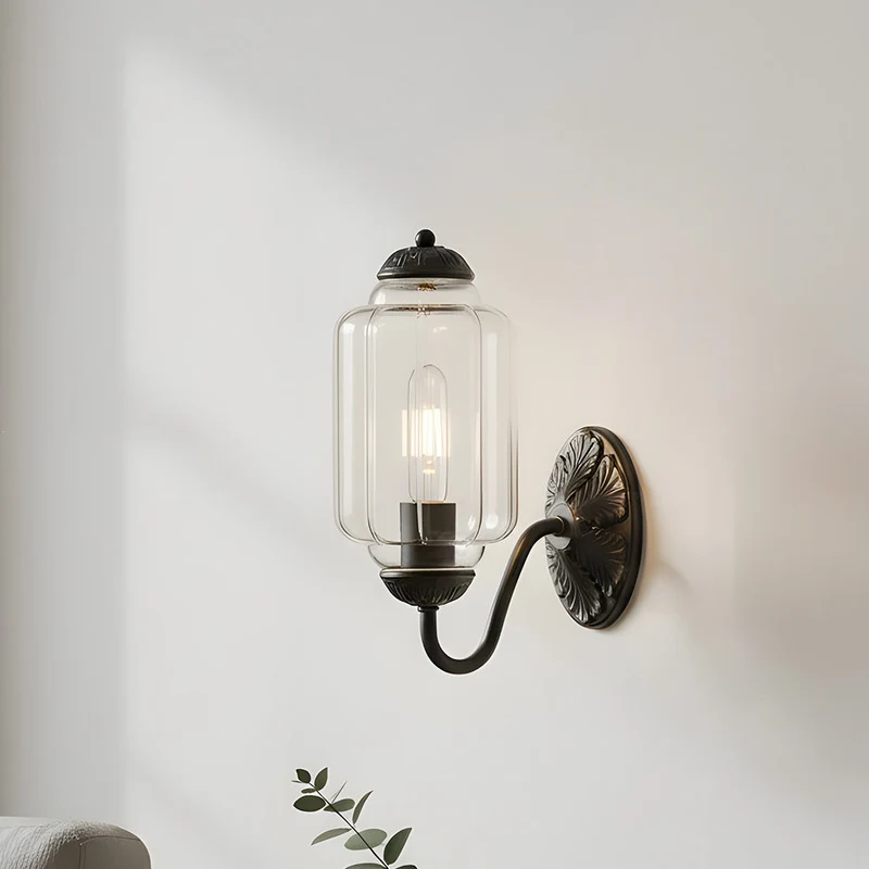 Vintage Wandlamp met Melkglas en Geolied Messing – Klassieke Retro Verlichting voor Hal, Slaapkamer, Woonkamer | Sansoti