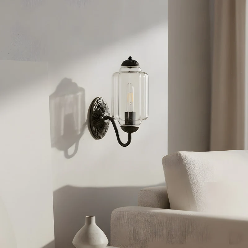 Vintage Wandlamp met Melkglas en Geolied Messing – Klassieke Retro Verlichting voor Hal, Slaapkamer, Woonkamer | Sansoti