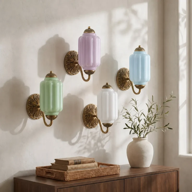Vintage Wandlamp met Melkglas en Geolied Messing – Klassieke Retro Verlichting voor Hal, Slaapkamer, Woonkamer | Sansoti