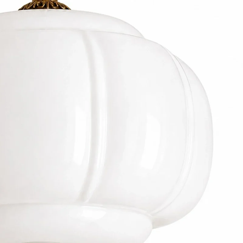 Antique Brass Plafondlamp met Groen Glas Pompoendesign - Elegante Hanglamp voor Eetkamer Keukeneiland Slaapkamer | Sansoti