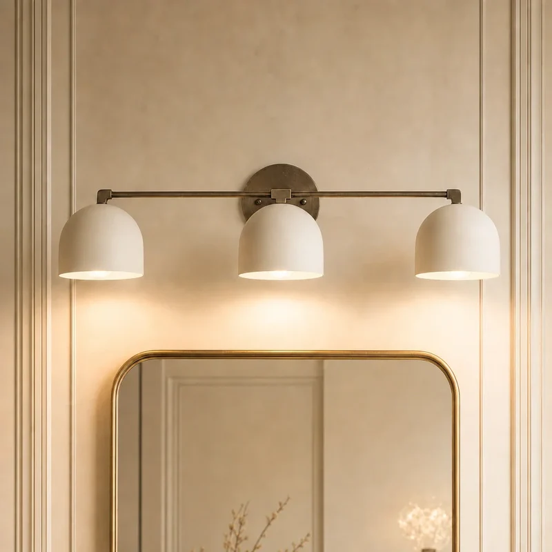 Metalen Wandlamp met Bolvormige Kap – Scandinavische Sfeerlamp voor Badkamer Slaapkamer Woonkamer – Moderne Wandverlichting Zwart Goud Messing | Sansoti