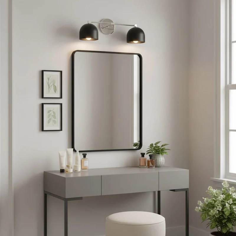 Metalen Wandlamp met Bolvormige Kap – Scandinavische Sfeerlamp voor Badkamer Slaapkamer Woonkamer – Moderne Wandverlichting Zwart Goud Messing | Sansoti