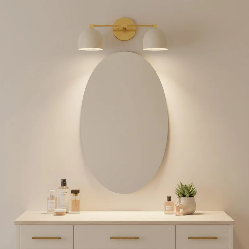Metalen Wandlamp met Bolvormige Kap – Scandinavische Sfeerlamp voor Badkamer Slaapkamer Woonkamer – Moderne Wandverlichting Zwart Goud Messing | Sansoti