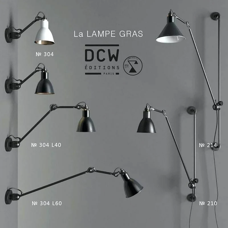 DCWéditions Gras N°304 L40 Wandleuchte mit Ausleger