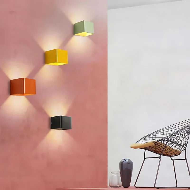 Vierkante LED-Wandlamp Aluminium Warm Wit Licht Energiezuinig Modern Minimalistisch Design Interieur | Sansoti