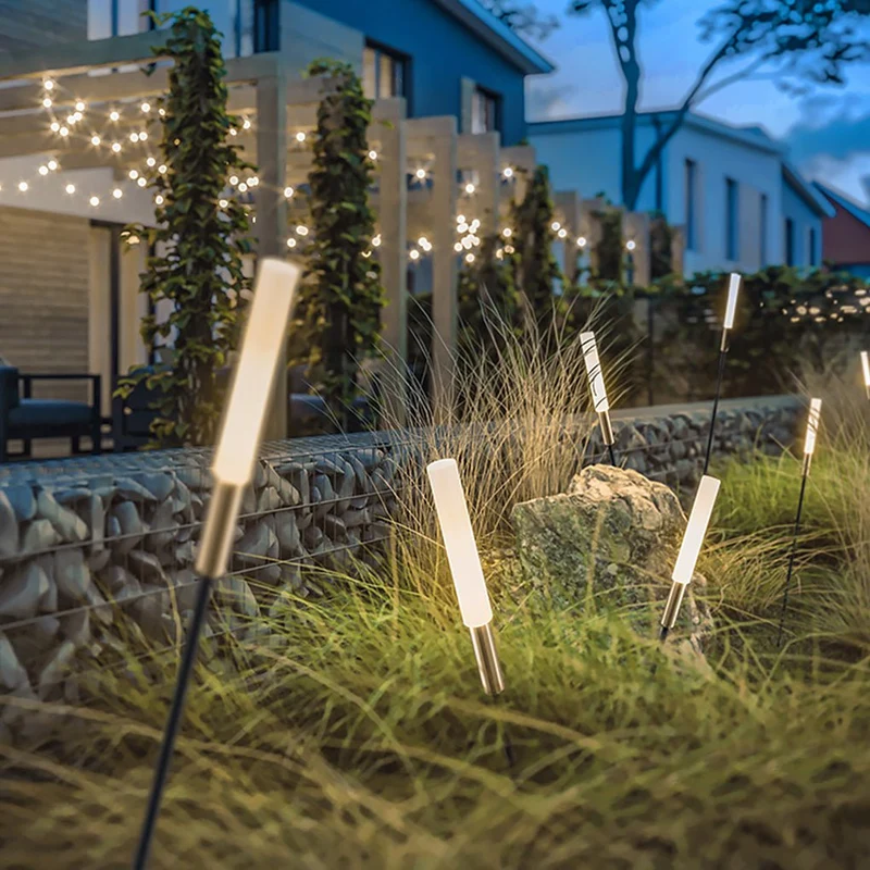 Solar LED Schilflampen Set 6-delig Zwart Goud Waterdicht Tuinverlichting Buitenlampen Sfeerlicht Zonne-energie | Sansoti
