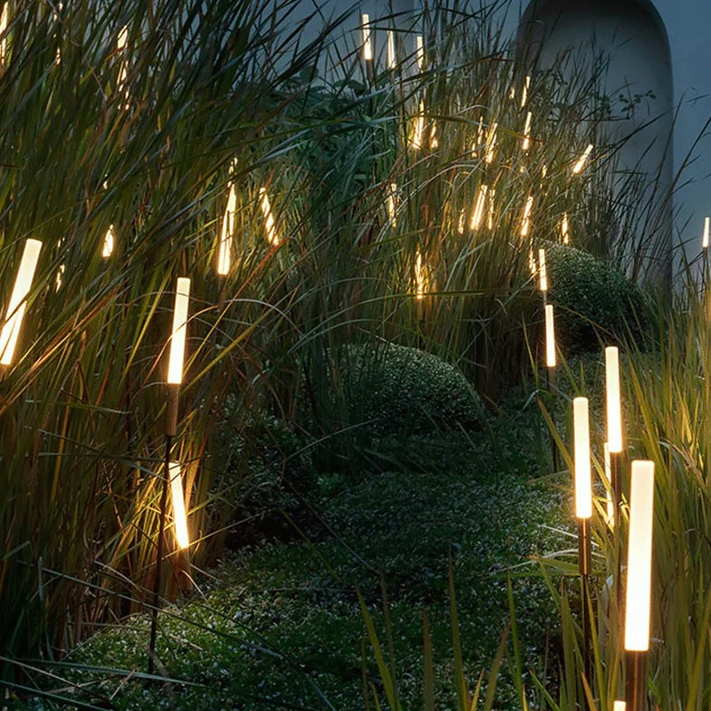 Solar LED Schilflampen Set 6-delig Zwart Goud Waterdicht Tuinverlichting Buitenlampen Sfeerlicht Zonne-energie | Sansoti
