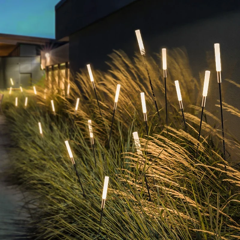Solar LED Schilflampen Set 6-delig Zwart Goud Waterdicht Tuinverlichting Buitenlampen Sfeerlicht Zonne-energie | Sansoti