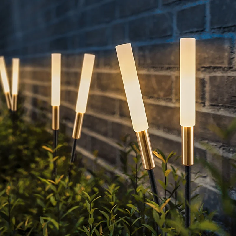 Solar LED Schilflampen Set 6-delig Zwart Goud Waterdicht Tuinverlichting Buitenlampen Sfeerlicht Zonne-energie | Sansoti